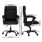2 Point Massage Office Chair Pu Leather Black