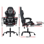 2 Point Massage Gaming Office Chair Footrest Grey/Pink