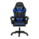 6 Point Massage Gaming Office Chair 7 LED Footrest Blue