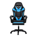 6 Point Massage Gaming Office Chair 7 LED Footrest Blue