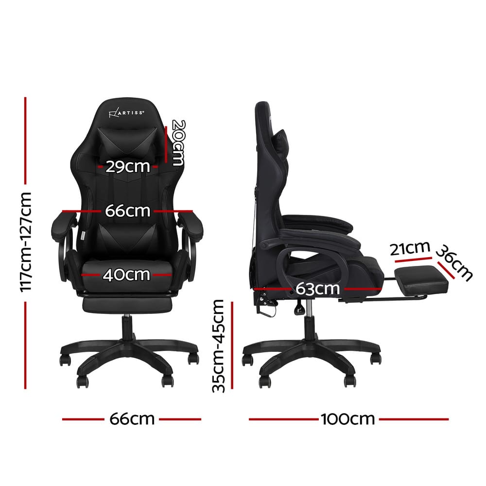 Gaming Chair With Massage 66x66x117cm