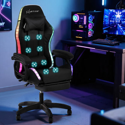 Gaming Chair With Massage 66x66x117cm