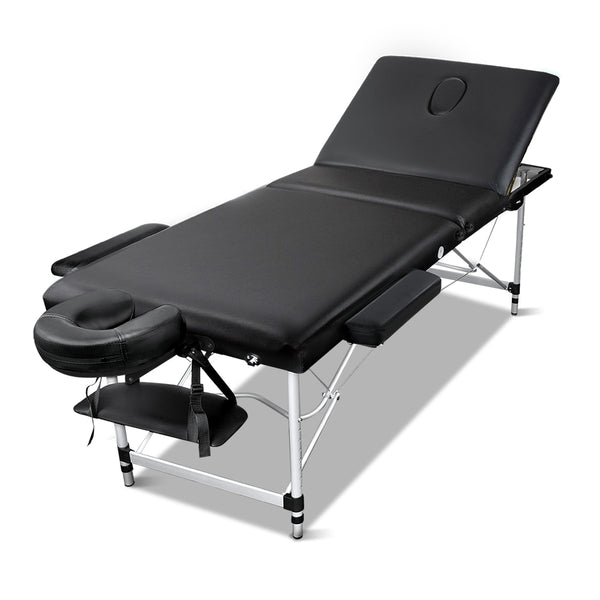  Ultimate Comfort 60cm 3-Fold Aluminum Bed Therapy in Classic Black