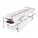 Massage Table 75Cm Portable 3 Fold Aluminium Beauty Bed Violet