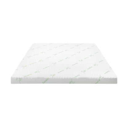 Memory Foam Mattress Topper Cool Gel Bamboo Cover 7-Zone 8CM