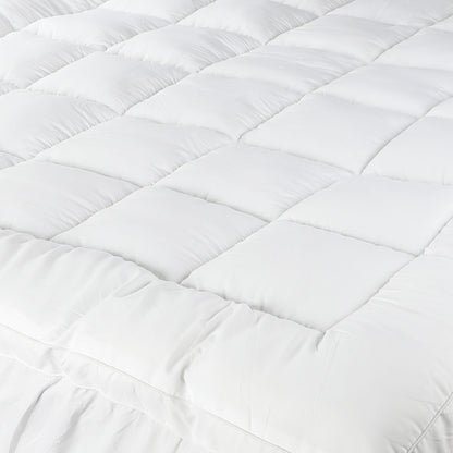 Revitalize Your Sleep with the Queen Microfiber Pillowtop Protector Underlay Pad-White\Charcoal