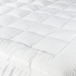 Revitalize Your Sleep with the Queen Microfiber Pillowtop Protector Underlay Pad-White\Charcoal