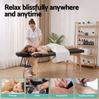Portable Massage Table 70cm Foldable Beauty Bed | HomeAndLiving