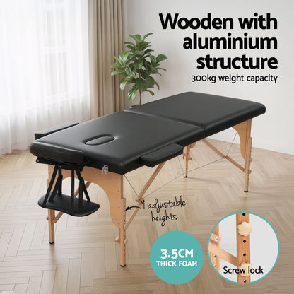 Portable Massage Table 70cm Foldable Beauty Bed | HomeAndLiving