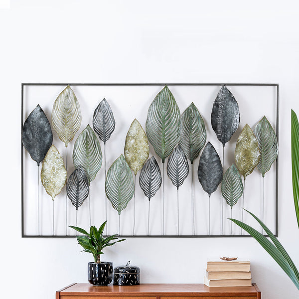  Metal Wall Art Hanging Sculpture Home Decor Leaf Tree Of Life Framed