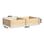 Raised Garden Bed 160x80x30cm Wooden Planter Box Outdoor Vegetable Flower