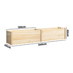 Garden Bed 240x45x45cm Raised Wooden Planter Outdoor Vegetable Flower Box