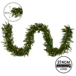 274cm Pre-lit Christmas Garland - Dunhill Shimmer Fir