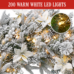 Frosted Colonial Pre-Lit Christmas Wreath - 122cm