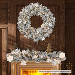 Frosted Colonial Pre-Lit Christmas Wreath - 122cm