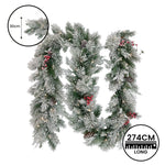 National Tree Company Snowy Bedford Christmas Garland - 274cm