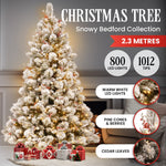 7.5ft 229cm Snowy Bedford Christmas Tree 1012 tips 800 LED Lights