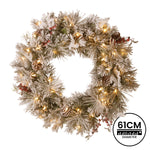 Snowy Bedford Christmas Wreath - 61cm