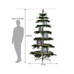 2.3m Christmas Display Tree with 5 Shelves & Foliage