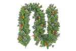 Garland 2.7m LED Snow Berries Pine Cone Decoration