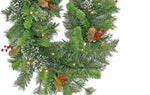 Garland 2.7m LED Snow Berries Pine Cone Decoration