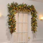 Garland 2.7m LED Snow Berries Pine Cone Decoration