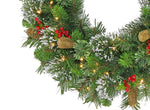 Christmas Wreath with Lights- 61cm Wintry Pine