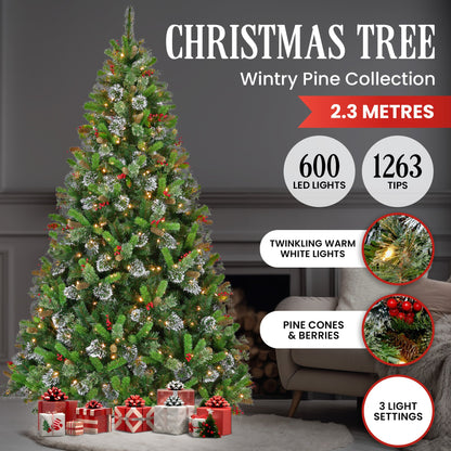 7.5ft Christmas Tree with Twinkle Lights - Wintry Pine