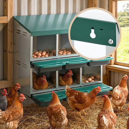 Chicken Nesting Box 6 Holes Green 80x51x79cm