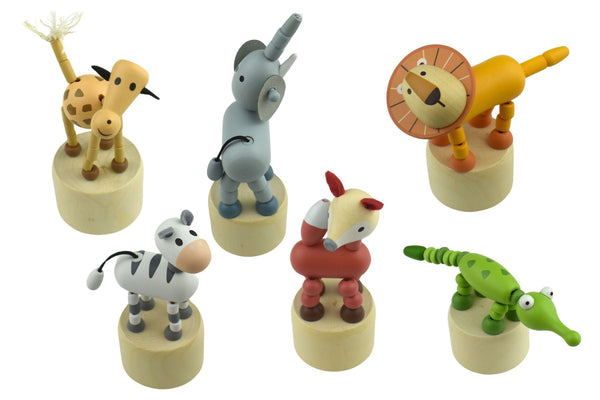  Calm & Breezy Wooden Dancing Jungle Animal Set Of 6