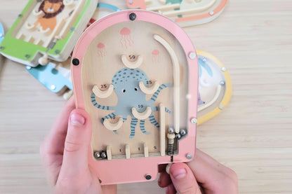 Wooden  Pinball Game- Set Of 6Pcs