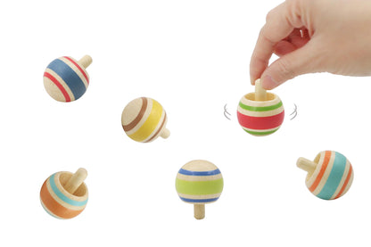 New pattern flip over spinning tops set of 6