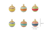 New pattern flip over spinning tops set of 6