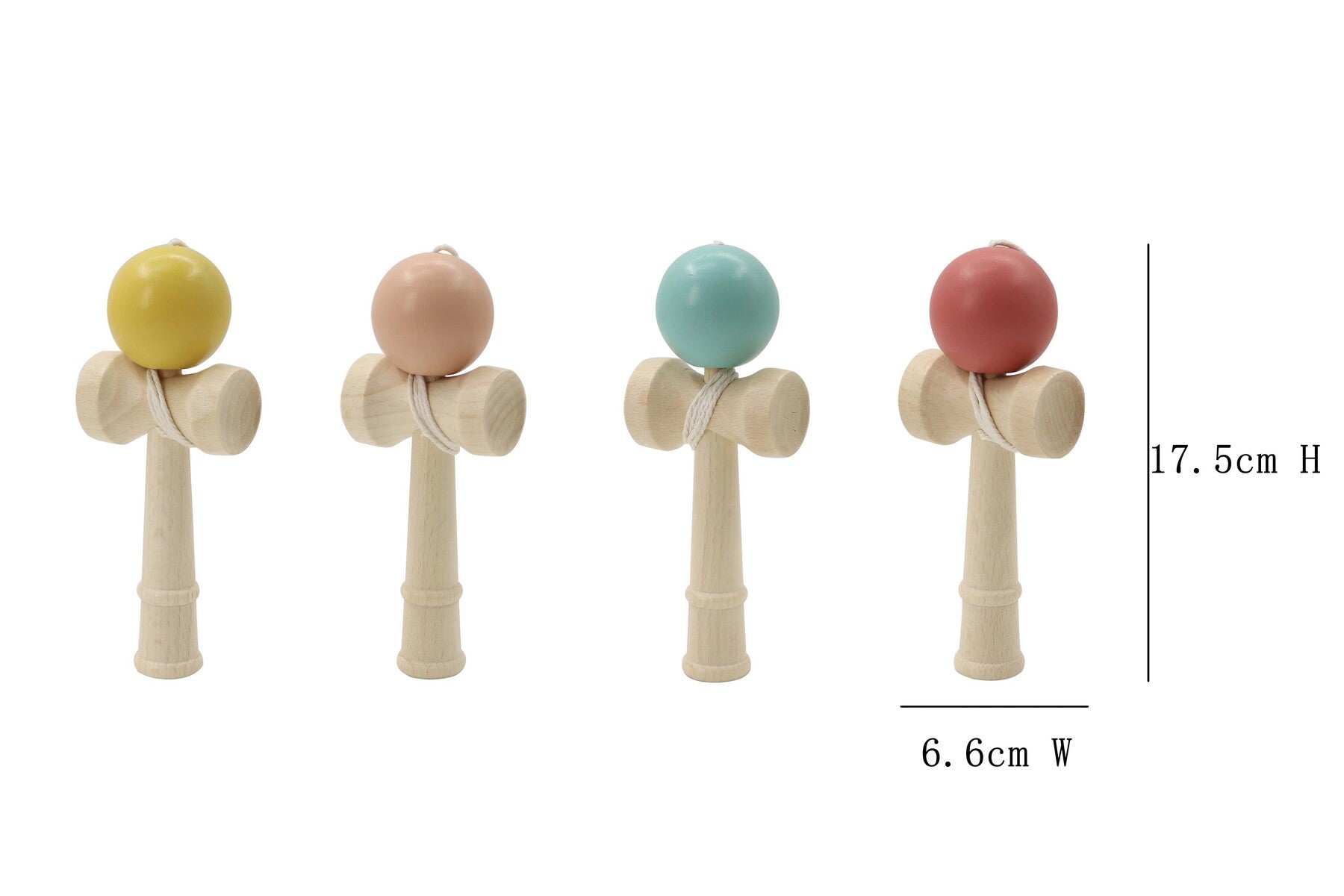Set Of 4 Wooden Kendama Catch The Ball Game 