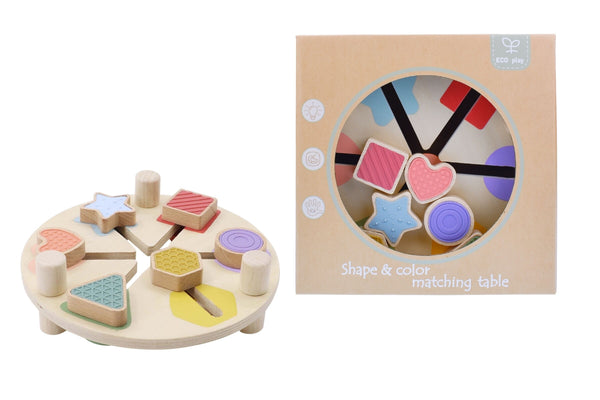  Wooden shape & colour match table