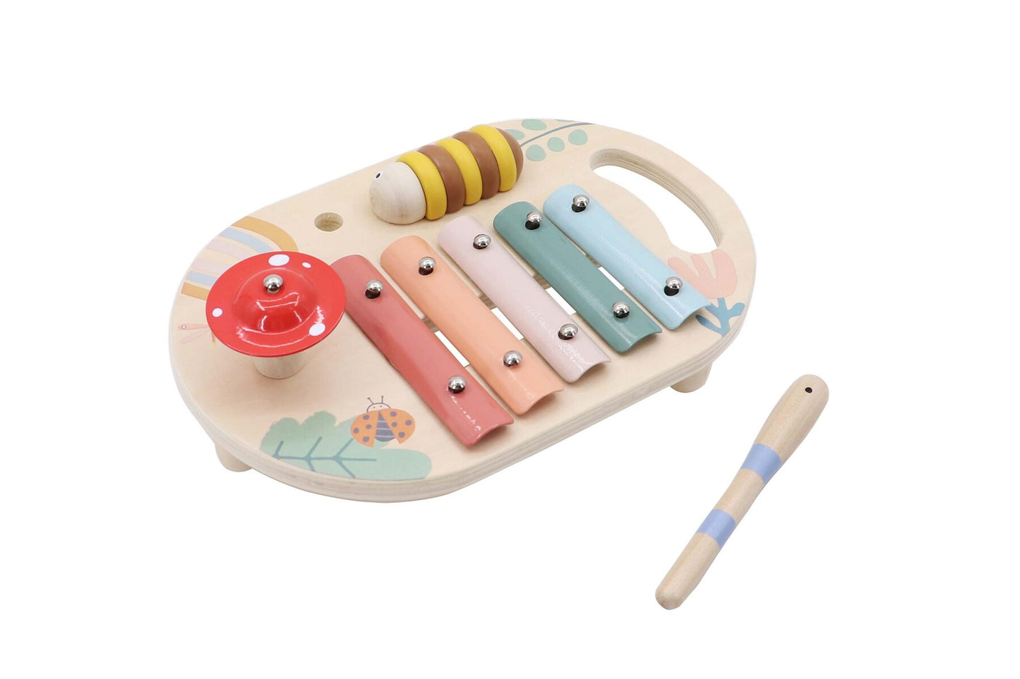 Wooden spring insect music table
