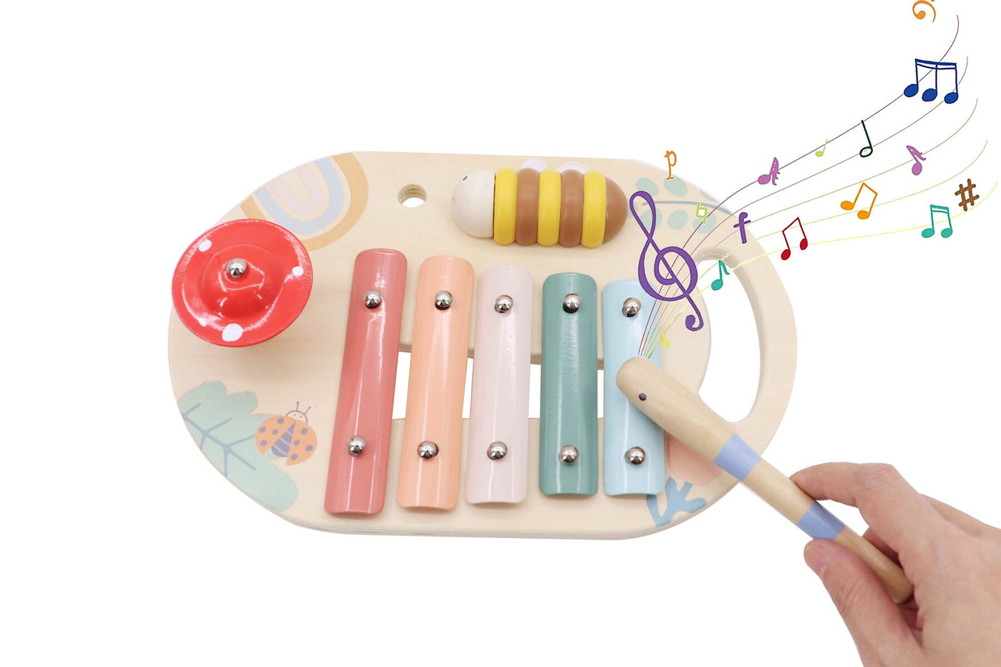 Wooden spring insect music table