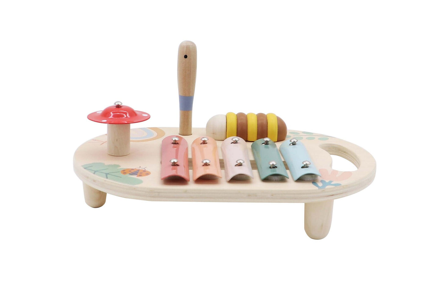 Wooden spring insect music table