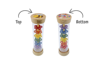Wooden spring insect rainmaker rattle butterfly and bee pack of 2
