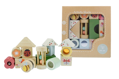 Wooden spring insect activity blocks 14pcs