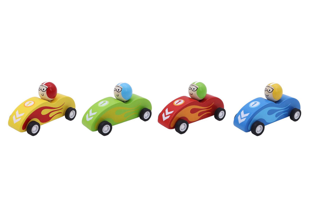 Wooden Pull Back Racing Cars