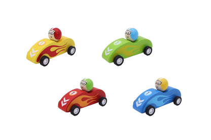Wooden Pull Back Racing Cars
