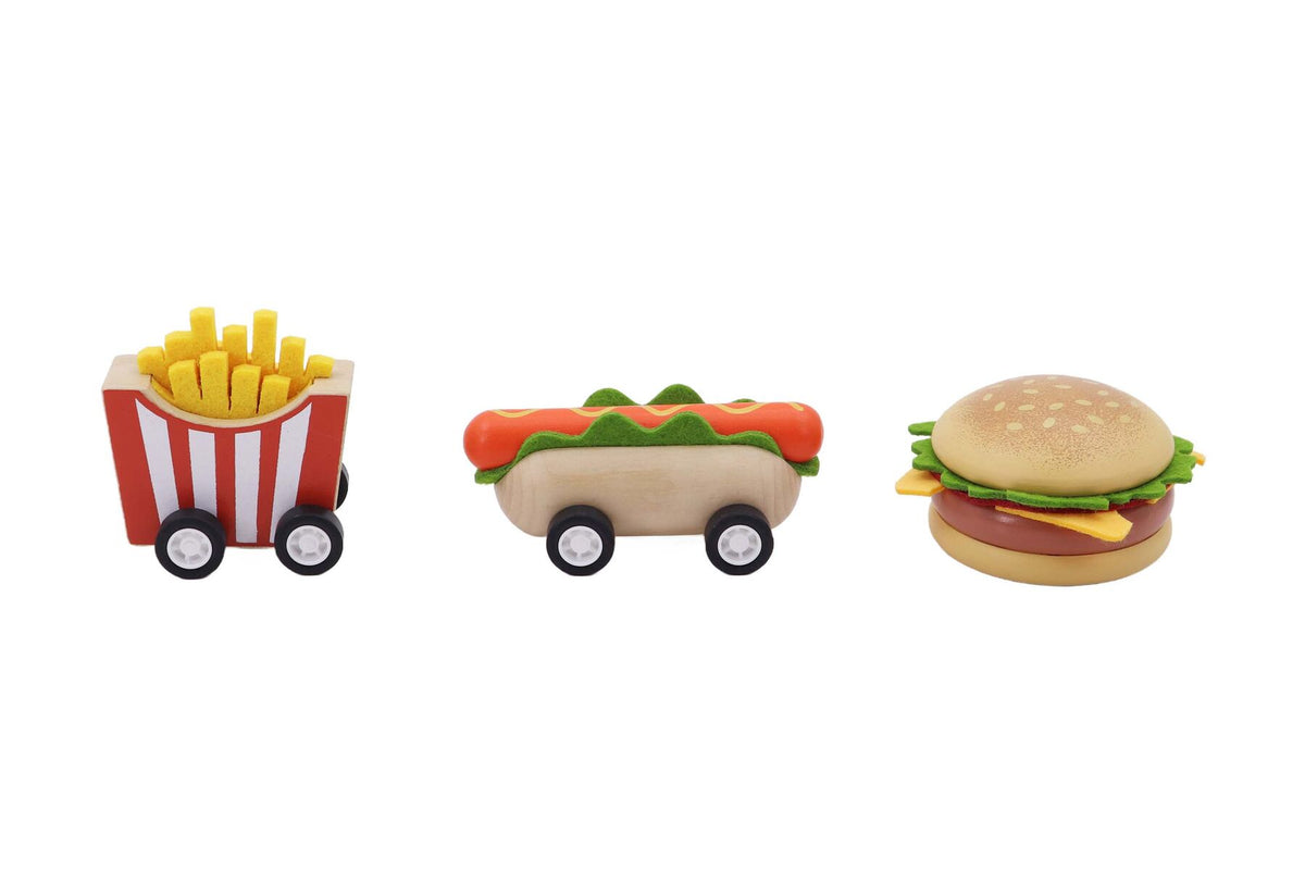 Wooden Fast Food Toy Set 11.5x4x5cm