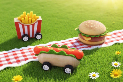 Wooden Fast Food Toy Set 11.5x4x5cm