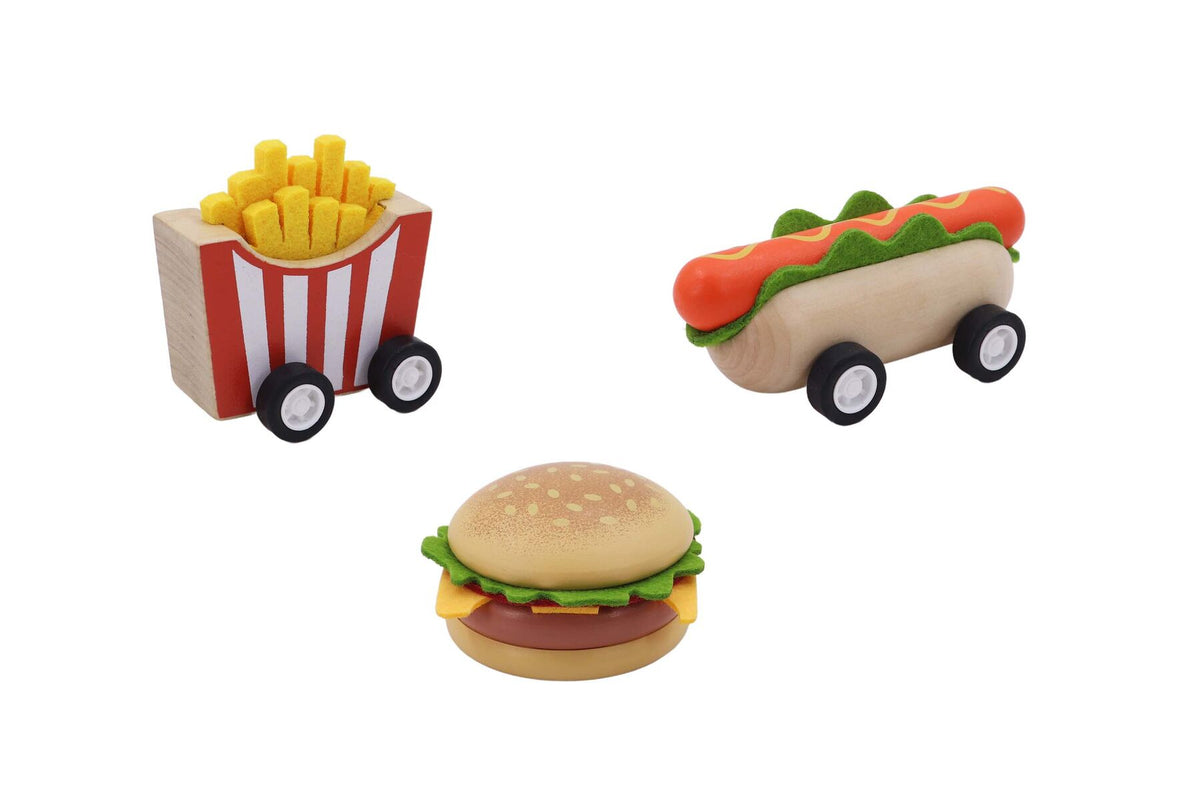 Wooden Fast Food Toy Set 11.5x4x5cm