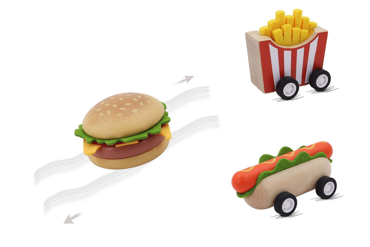 Wooden Fast Food Toy Set 11.5x4x5cm