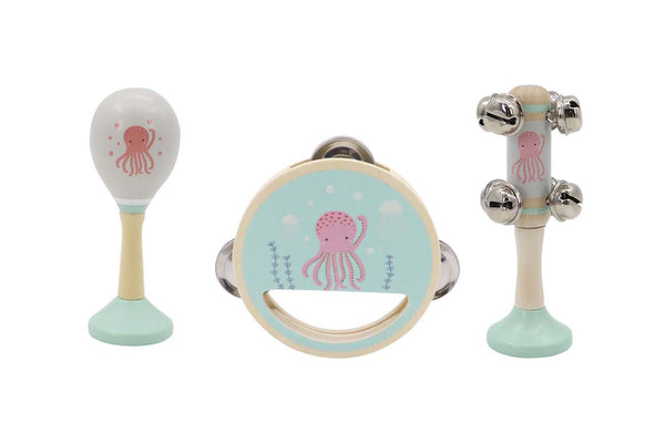  Calm & Breezy Octopus Wooden 3Pcs Music Set