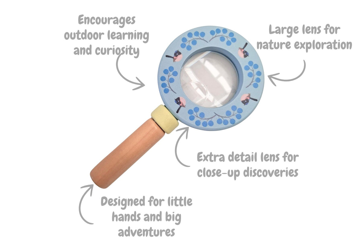 Wildlife Magnifying Glass Natural 6x1.3x12cm