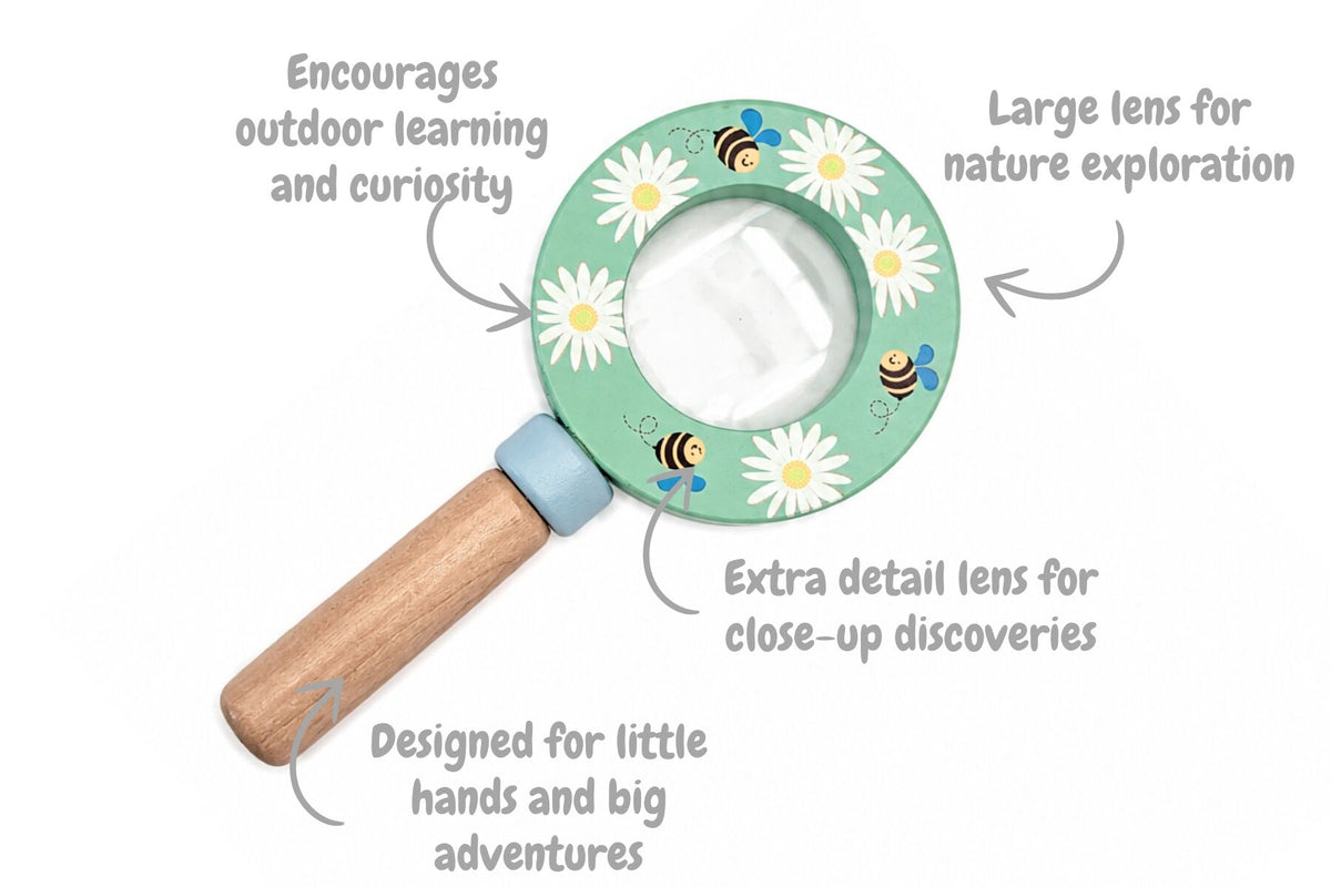 Magnifying Glass Wooden Handle 6x1.3x12cm