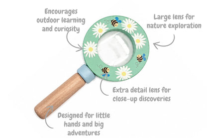 Magnifying Glass Wooden Handle 6x1.3x12cm